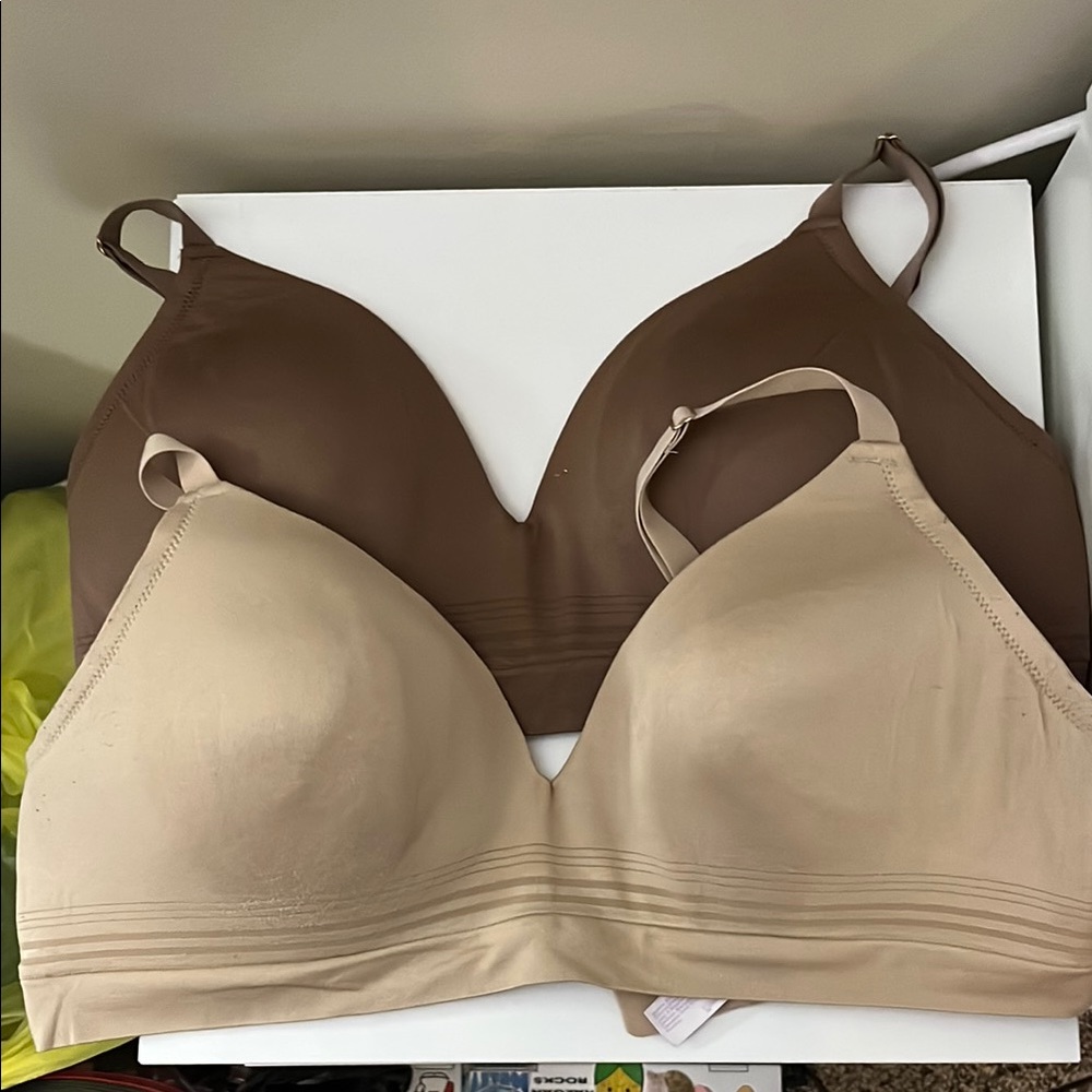 Seamless Wireless Bras - Brown and Tan